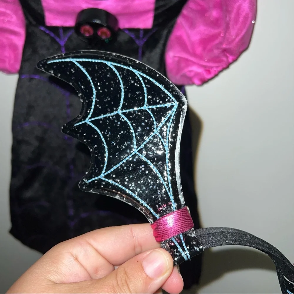 Disney Black and Pink Spider Web Dress with Bat Headband - Picture 3 of 11